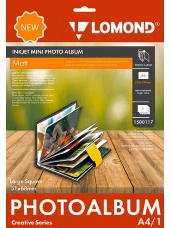 Fotoalbumas Lomond Inkjet Mini Album Large Square Matinis knygos formos 51x68mm (didelis) Fotoalbumas Lomond Inkjet Mini Album Large Square Matinis knygos formos 51x68mm (didelis)