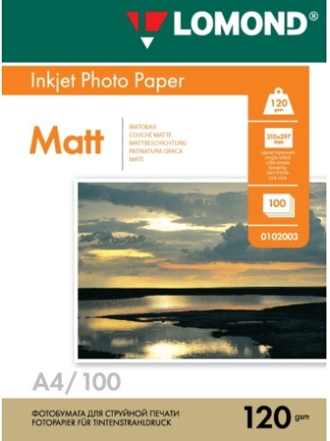 Fotopopierius Lomond Photo Inkjet Paper Matinis 120 g/m2 A4, 100 lapų