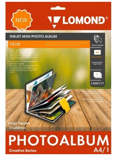 Fotoalbumas Lomond Inkjet Mini Album Large Square Matinis knygos formos 51x68mm (didelis)
