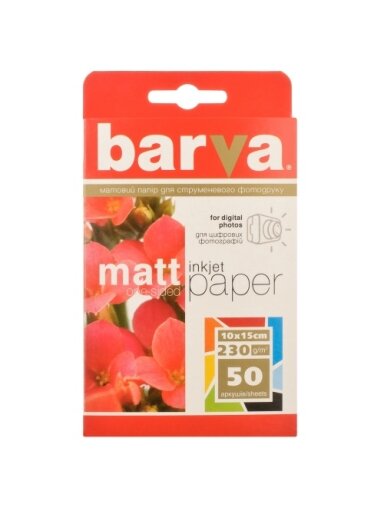 Fotopopierius Barva (IP-A230-023) Matinis 230 g/m², 10x15, 50 lapų