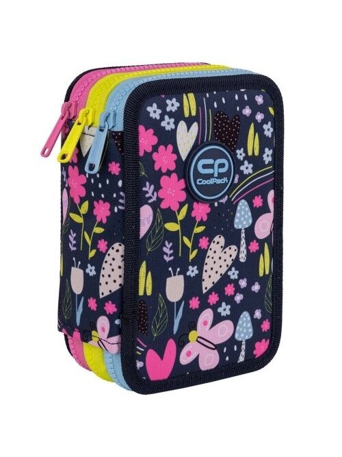 Forminis trijų skyrių penalas su priedais CoolPack Jumper 3 IN THE GARDEN