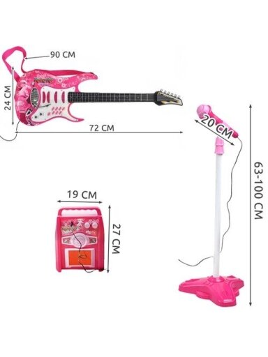 Gitara + mikrofonas + stiprintuvas rose 22407