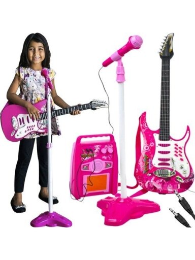 Gitara + mikrofonas + stiprintuvas rose 22407