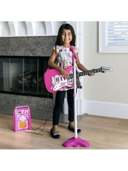 Gitara + mikrofonas + stiprintuvas rose 22407 6 Gitara + mikrofonas + stiprintuvas rose 22407 6