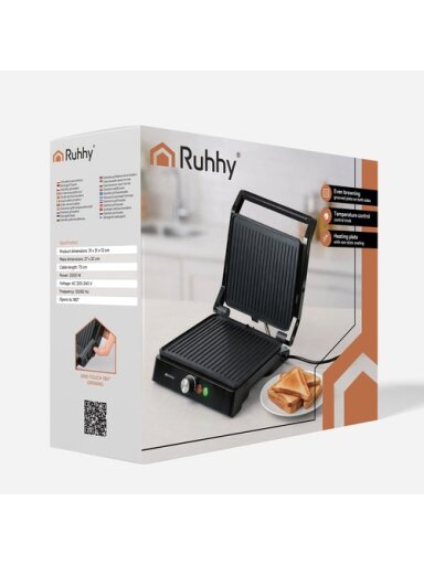 Ruhhy 26176 2000 W elektrinis grilis / skrudintuvas Ruhhy 26176 2000 W elektrinis grilis / skrudintuvas