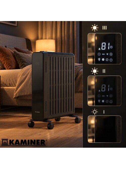 Elektrinis alyvinis radiatorius – juodas „Kaminer Arvell“ 29 Elektrinis alyvinis radiatorius – juodas „Kaminer Arvell“ 29