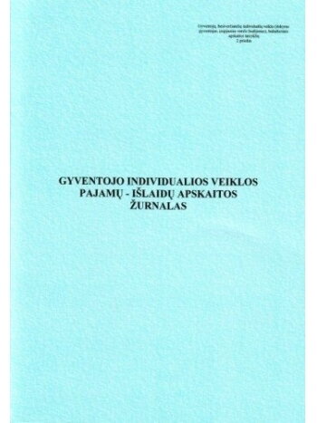 Gyventojų individualios veiklos pajamų-išlaidų apskaitos žurnalas, A4 (24) 0720-064 Gyventojų individualios veiklos pajamų-išlaidų apskaitos žurnalas, A4 (24) 0720-064