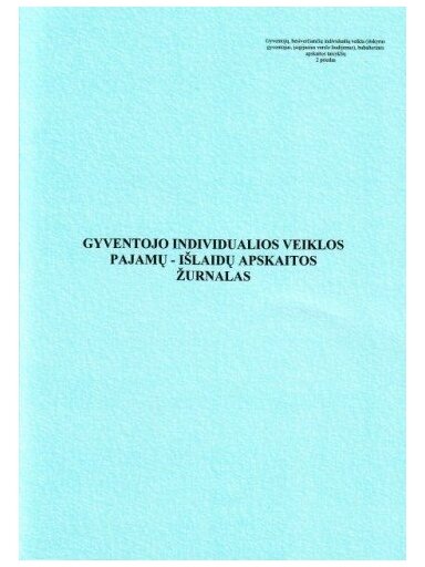 Gyventojų individualios veiklos pajamų-išlaidų apskaitos žurnalas, A4 (24)  0720-064