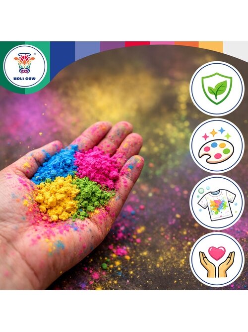 Holi spalvų miltelių rinkinys 10 x 100 g Holi Cow 27334 10