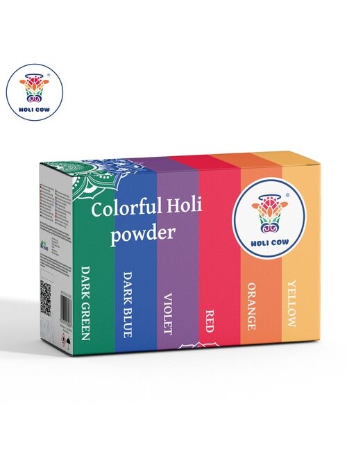 Holi spalvų miltelių rinkinys 6x100g Holi Cow 27335 2