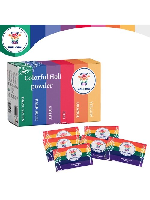 Holi spalvų miltelių rinkinys 6x100g Holi Cow 27335 6