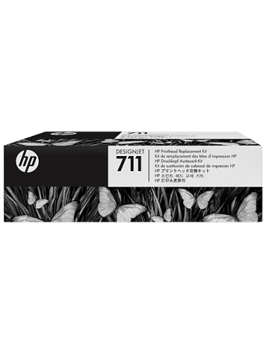 HP No.711 (C1Q10A), Juoda, žydra, Purpurinė, Geltona