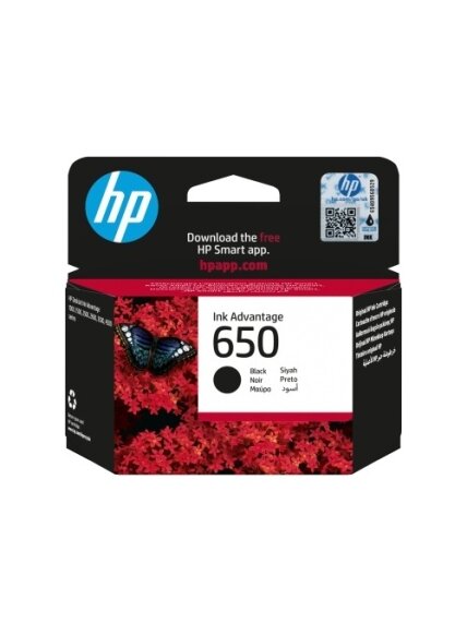HP 650 (CZ101AE) Rašalinė kasetė, Juoda HP 650 (CZ101AE) Rašalinė kasetė, Juoda
