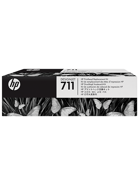 HP No.711 (C1Q10A), Juoda, žydra, Purpurinė, Geltona