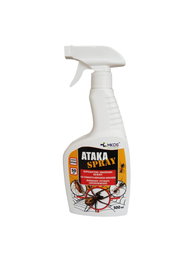 Insekticidas ropojantiems vabzdžiams naikinti ATAKA SPRAY, 500 ml Insekticidas ropojantiems vabzdžiams naikinti ATAKA SPRAY, 500 ml