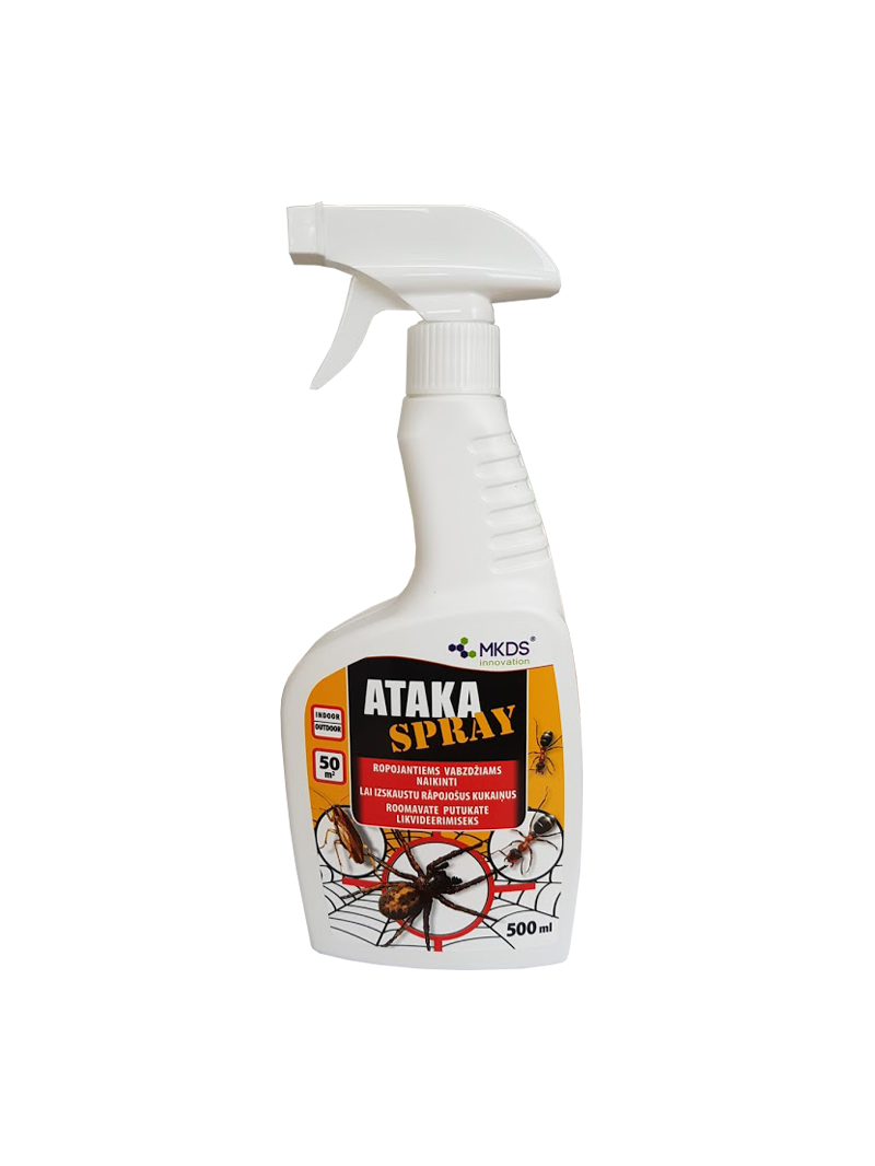 Insekticidas ropojantiems vabzdžiams naikinti ATAKA SPRAY, 500 ml Insekticidas ropojantiems vabzdžiams naikinti ATAKA SPRAY, 500 ml
