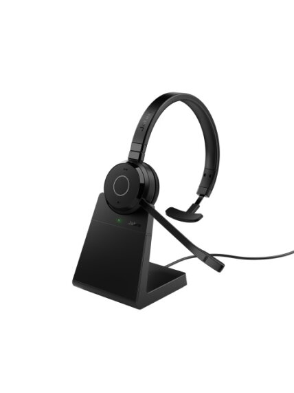 Jabra Evolve 65 TE MS Mono Link390a Belaidės ausinės, Bluetooth, USB-A, Charging Stand, Juoda Jabra Evolve 65 TE MS Mono Link390a Belaidės ausinės, Bluetooth, USB-A, Charging Stand, Juoda