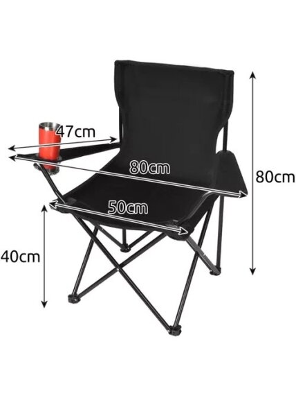 Juoda žvejybos kėdė K23673 2 Juoda žvejybos kėdė K23673 2
