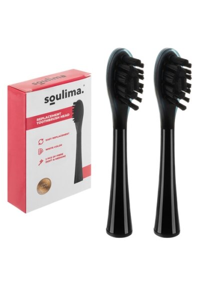 Juodos dantų šepetėlio galvutės, 2 vnt., Soulima 26932 15