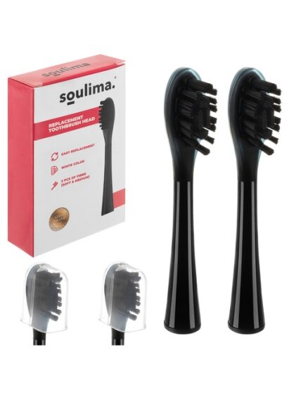 Juodos dantų šepetėlio galvutės, 2 vnt., Soulima 26932 17