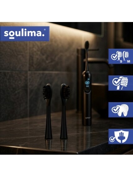 Juodos dantų šepetėlio galvutės, 2 vnt., Soulima 26932 4