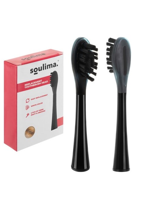 Juodos dantų šepetėlio galvutės, 2 vnt., Soulima 26932 16
