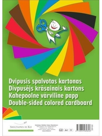 Kartonas SMLT, A4, 190 g, spalvotas, dvipusis, (16) 0708-100 Kartonas SMLT, A4, 190 g, spalvotas, dvipusis, (16) 0708-100