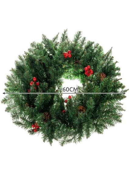 Kalėdinis papuošimas durų vainikas Dekoratyvinis dekoratyvinis ornamentas 60 cm storis XXL 3 Kalėdinis papuošimas durų vainikas Dekoratyvinis dekoratyvinis ornamentas 60 cm storis XXL 3
