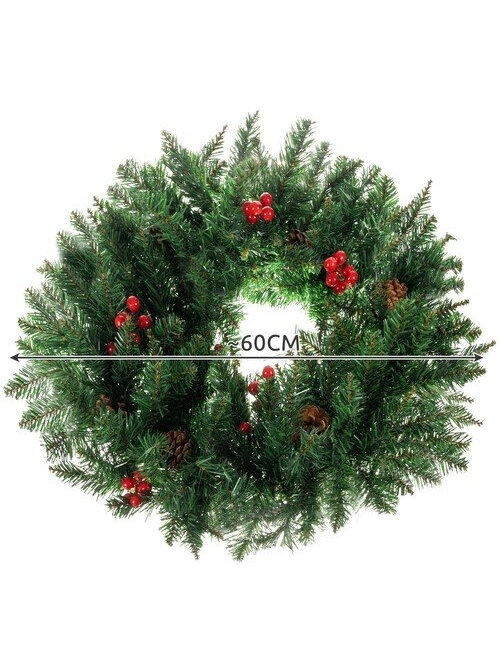 Kalėdinis papuošimas durų vainikas Dekoratyvinis dekoratyvinis ornamentas 60 cm storis XXL 3 Kalėdinis papuošimas durų vainikas Dekoratyvinis dekoratyvinis ornamentas 60 cm storis XXL 3