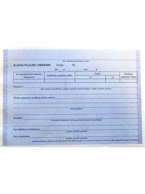 Kasos pajamų orderis, A5 (2x50) 0720-008 Kasos pajamų orderis, A5 (2x50) 0720-008