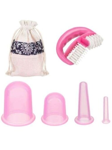 Kiniški silikoniniai puodeliai su masažuokliu - komplektas