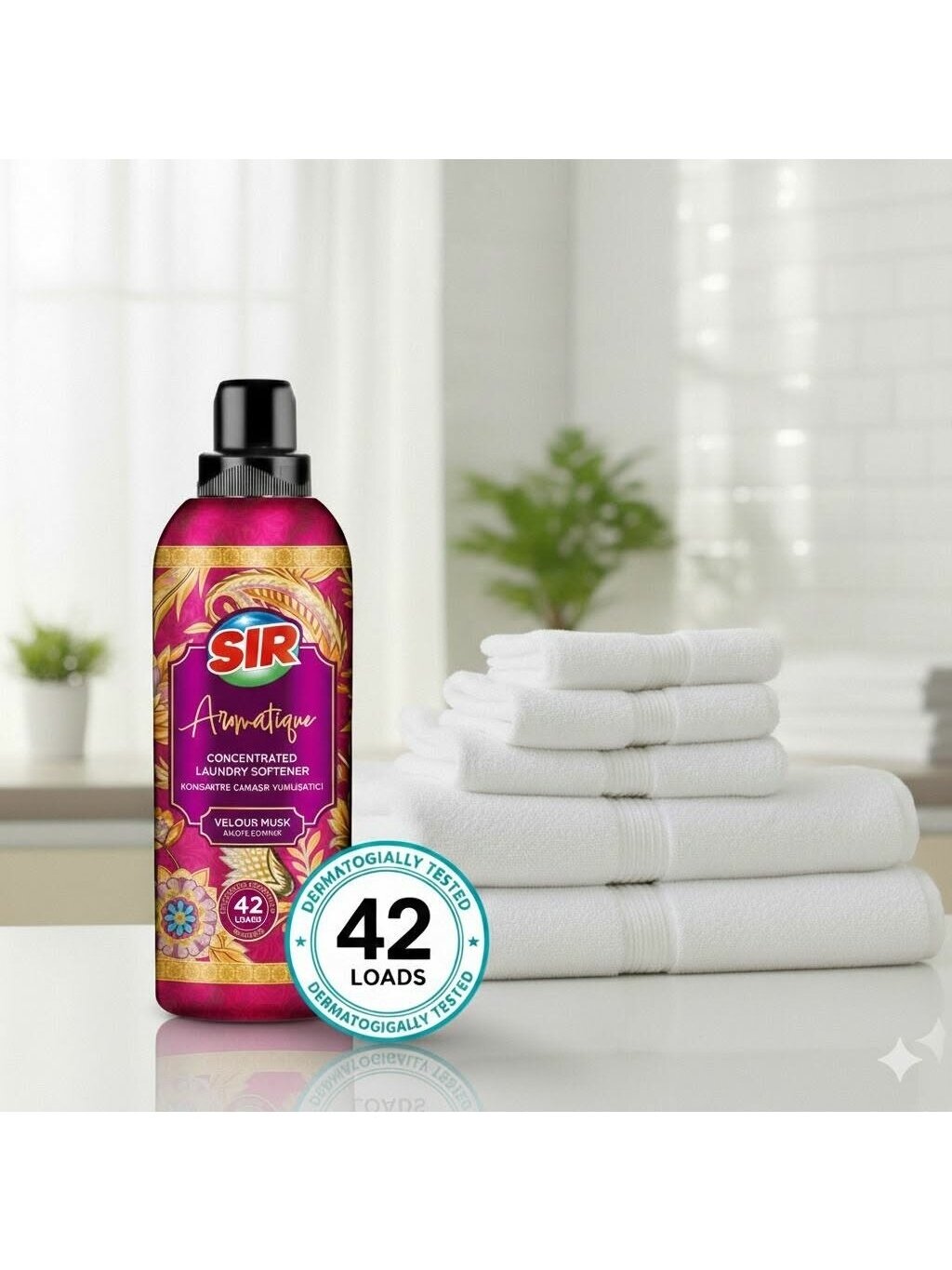 Koncentruotas skalbinių minkštiklis SIR Aromatique „Velour Musk“ – 42 skalbimams 1 Koncentruotas skalbinių minkštiklis SIR Aromatique „Velour Musk“ – 42 skalbimams 1