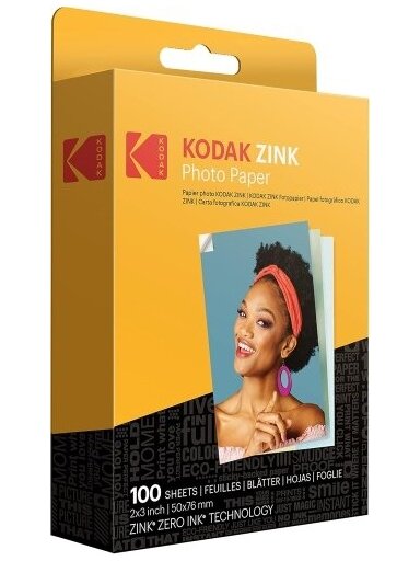 Kodak ZINK 2x3'' 50x76 mm 100 Sheets Fotopopierius