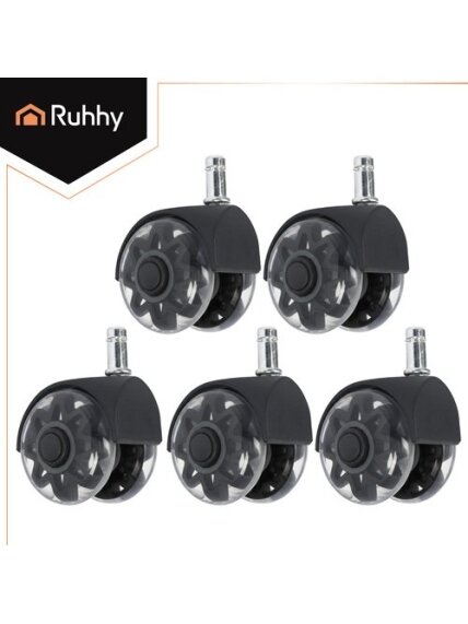 Juodi besisukantys kėdės ratukai, 5 vnt. Ruhhy26294 7 Juodi besisukantys kėdės ratukai, 5 vnt. Ruhhy26294 7