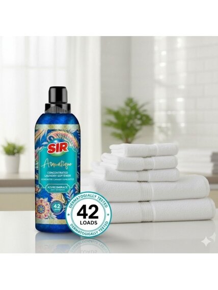 Koncentruotas skalbinių minkštiklis SIR Aromatique Azure Embrace - 42 skalbimams 1 Koncentruotas skalbinių minkštiklis SIR Aromatique Azure Embrace - 42 skalbimams 1
