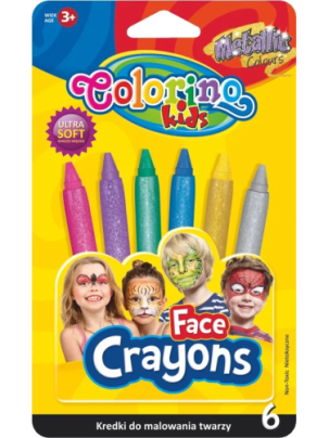 Kreidelės veidui dažyti Colorino Kids 6 blizgių spalvų Kreidelės veidui dažyti Colorino Kids 6 blizgių spalvų