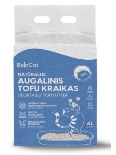 Kraikas katėms TOFU augalinis, pienelio kvapo 6L / 2,5Kg. Kraikas katėms TOFU augalinis, pienelio kvapo 6L / 2,5Kg.