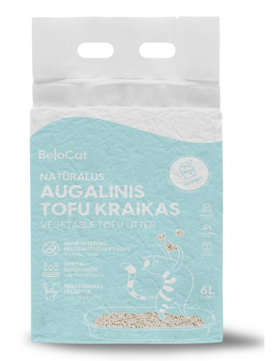 Kraikas katėms TOFU augalinis, ledų kvapo 6L / 2,5Kg. Kraikas katėms TOFU augalinis, ledų kvapo 6L / 2,5Kg.