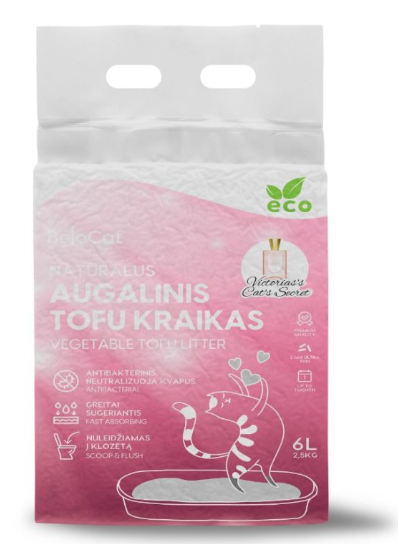 Kraikas katėms TOFU augalinis, Victorias’s cat’s secret kvapo 6L / 2,5Kg.