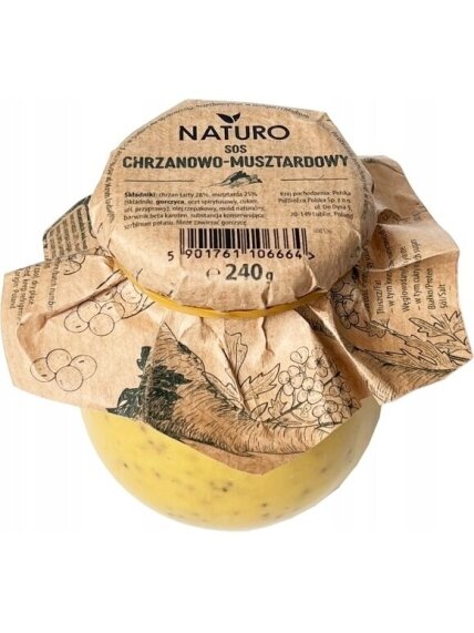 Krienų-garstyčių padažas Naturo, 240g Krienų-garstyčių padažas Naturo, 240g