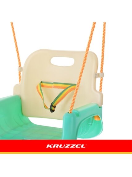 Kruzzel 3 viename kreminės ir turkio spalvos vaikiškos sūpynės 11