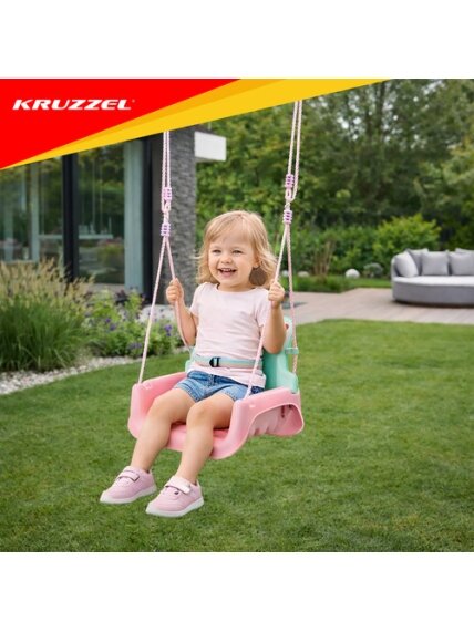Kruzzel 3 viename pastelinės vaikiškos sūpynės 15