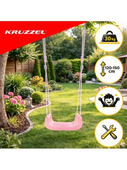Kruzzel 3 viename pastelinės vaikiškos sūpynės 18