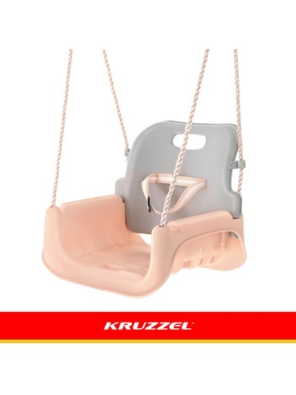 Kruzzel 3 viename pilkai smėlio spalvos vaikiškos sūpynės 4