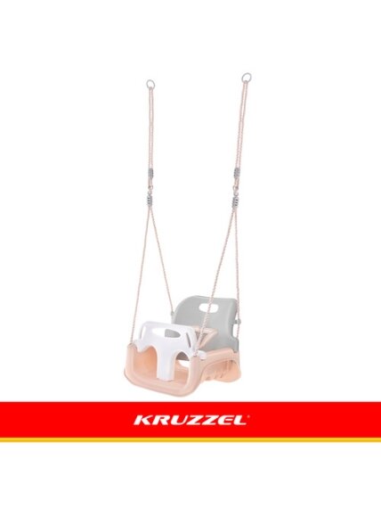 Kruzzel 3 viename pilkai smėlio spalvos vaikiškos sūpynės 8