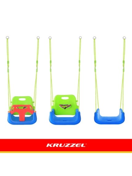 „Kruzzel“ 3 viename žalios ir mėlynos vaikiškos sūpynės 11