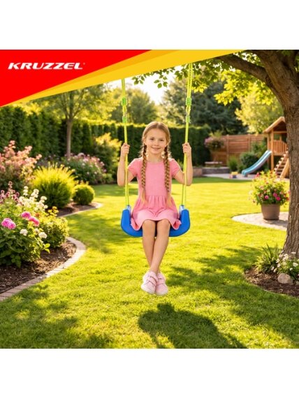 „Kruzzel“ 3 viename žalios ir mėlynos vaikiškos sūpynės 13