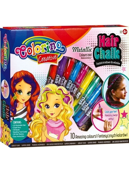Kreidelės plaukams dažyti Colorino Creative 10 spalvų Kreidelės plaukams dažyti Colorino Creative 10 spalvų