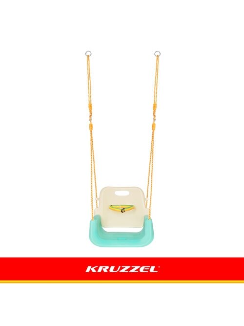 Kruzzel 3 viename kreminės ir turkio spalvos vaikiškos sūpynės 4