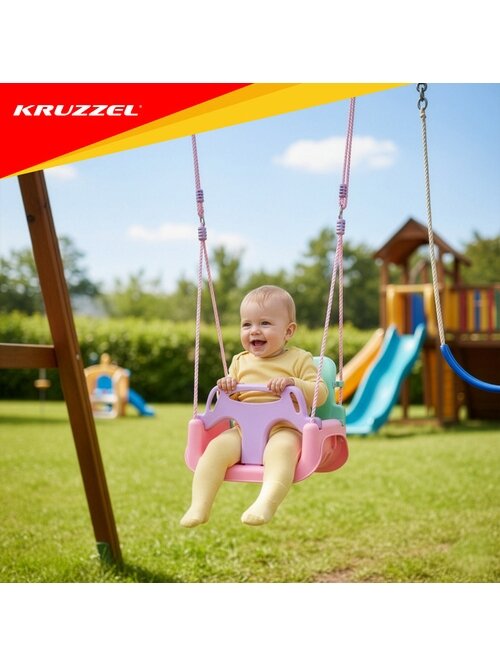 Kruzzel 3 viename pastelinės vaikiškos sūpynės 17